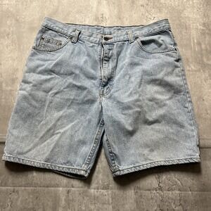 Vintage 90s Light Blue Denim Two Pepper High Waisted Jean Shorts Size 36x9